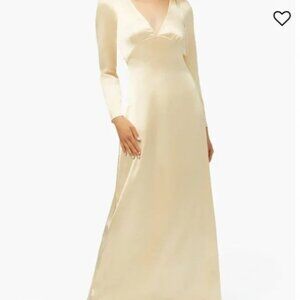 Weworewhat Butter Yellow Cowl Back Dress in Satin